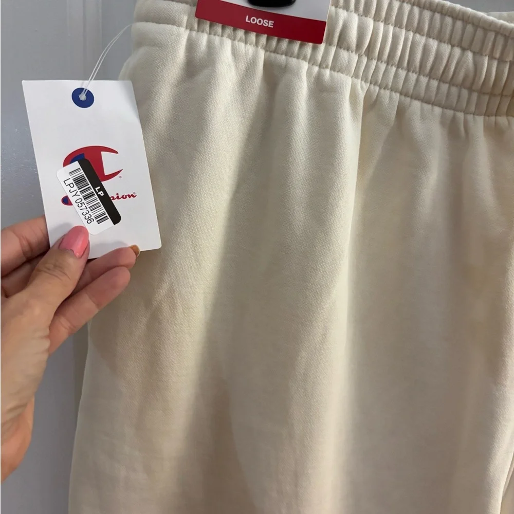 Champion Men's Loose Fit Cream Logo Sweatpants Sz XXL NWT